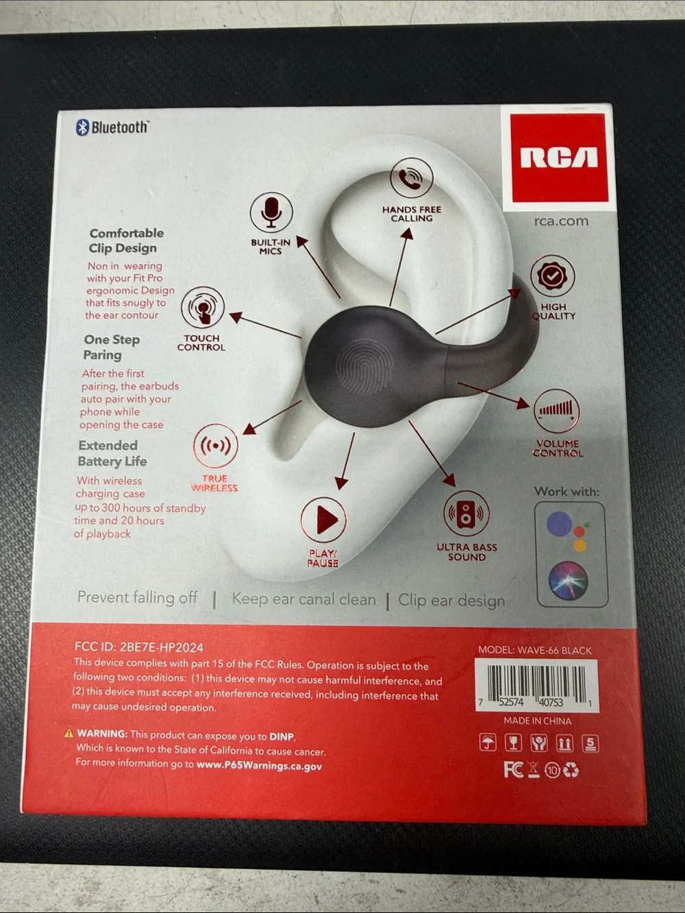 RCA TWS Fit-Pro True Wireless Earbuds - Black